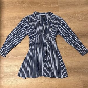 Steve Madden Blue and White Striped Shirt Dress